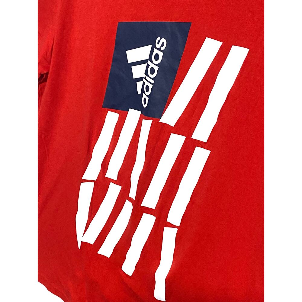 Adidas American Flag USA Shirt Boys XL 18-20 4th of July Patriotic Summer Sporty - Picture 2 of 6